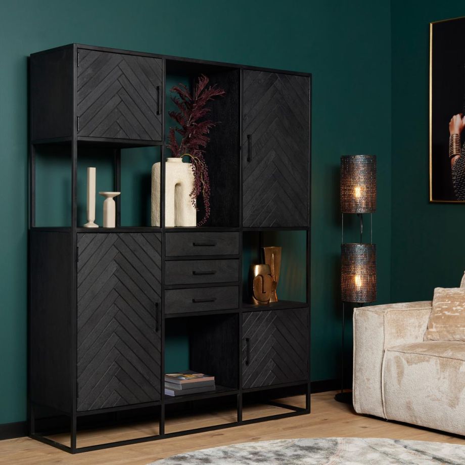 Vakkenkast New York Supreme XXL - 160 cm - zwart