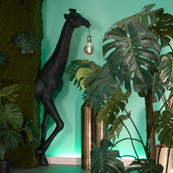 Giraffe wandlamp 64,5x30x191 cm mat zwart van het woonmerk Light&Living