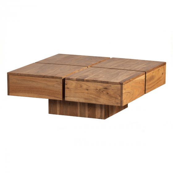Lyra salontafel 80x80 cm hout naturel van het woonmerk Woood