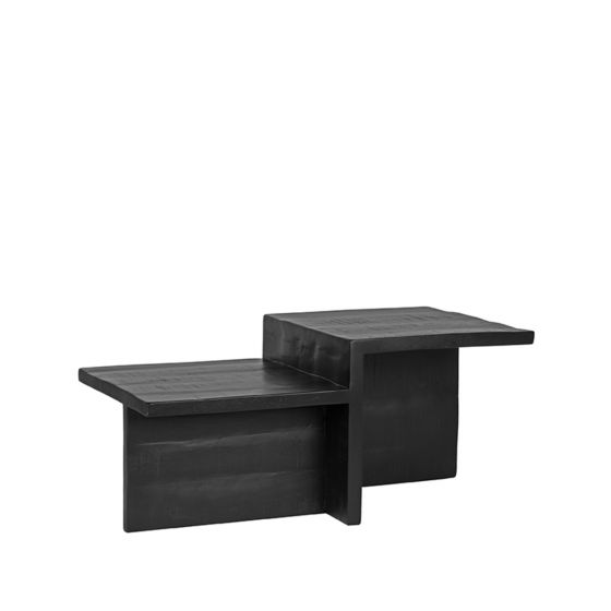 Skip salontafel 90x50x40 cm - zwart mangohout