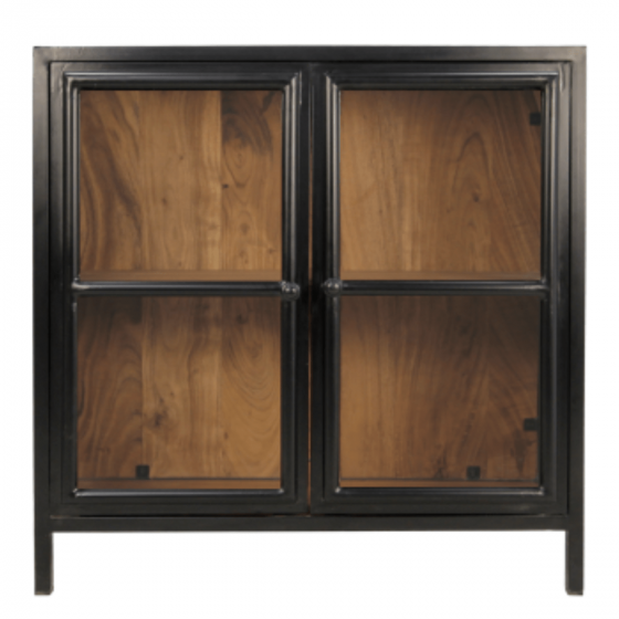Kingston vitrinekast 90x40x90cm acacia naturel/zwart van het woonmerk HSM Collection