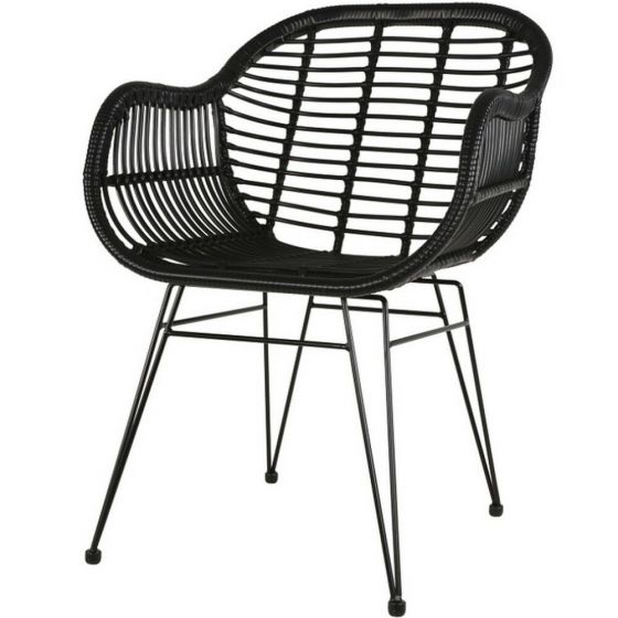 Moda terrasstoel wicker zwart - OUTLET B