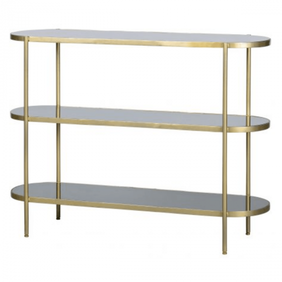 Sidetable Smokey Metaal/Glas Anitique Brass
