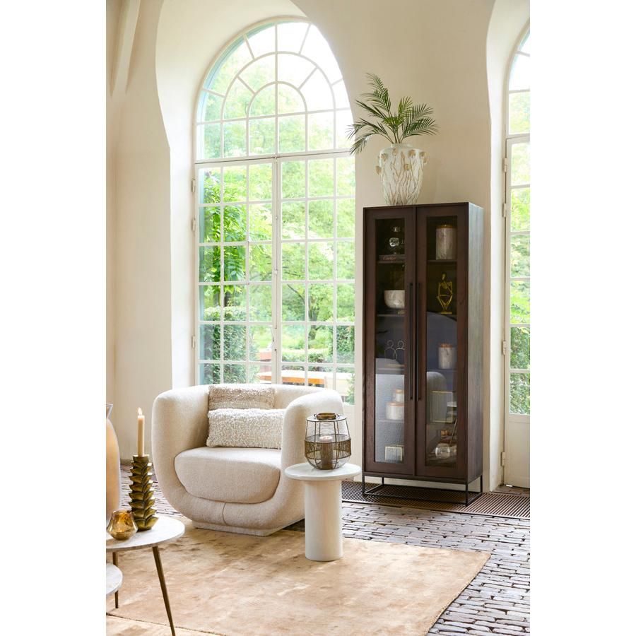 Lilian wandkast half open 75x40x200 cm hout - bruin