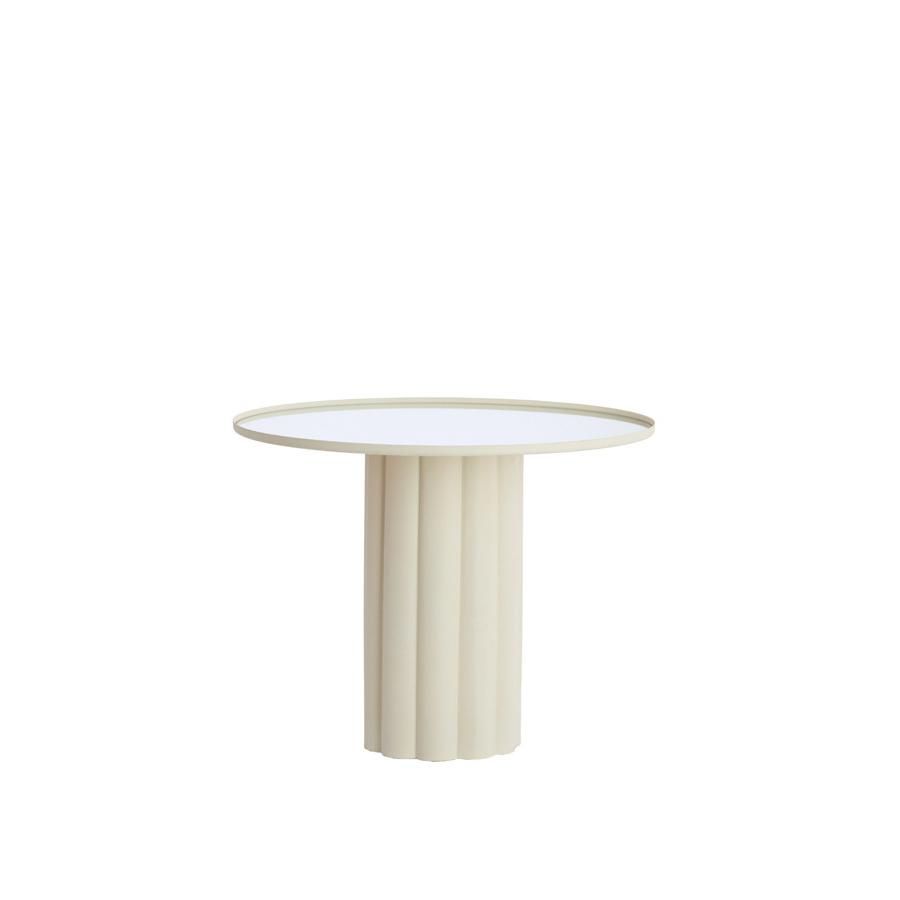Rosario bijzettafel ø70,5x54 cm spiegel - helder+crème