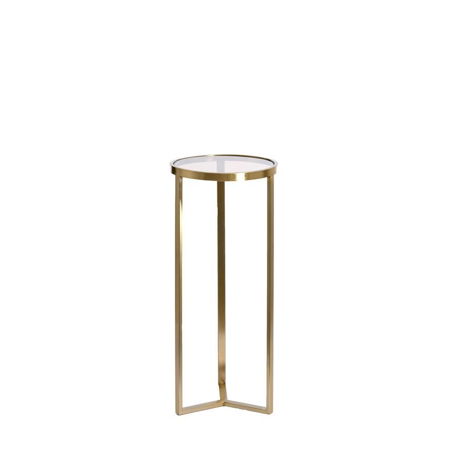 Retiro pilaar Ø35x81 cm - glas bruin/licht goud