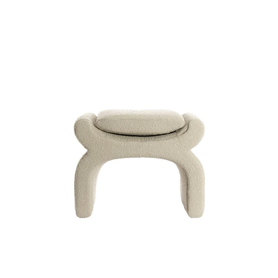 Nafya poef 60x46x46 cm bouclé - taupe