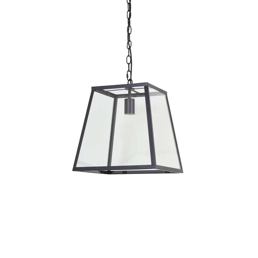 Saunte hanglamp 34x34x34,5 cm - zwart/glas