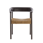 Delmar fauteuil - hout donker bruin + zeegras