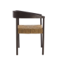 Delmar fauteuil - hout donker bruin + zeegras