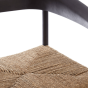 Delmar fauteuil - hout donker bruin + zeegras