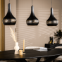 Janelle hanglamp 3L 125 cm kegel zwart van het woonmerk Vurna