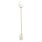 Medina vloerlamp - antiek brons/glas mat wit