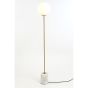 Medina vloerlamp - antiek brons/glas mat wit