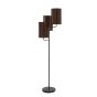 Edisa vloerlamp 3L - velvet donkerbruin