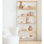 Sutera kast open 90x39x174 cm glas helder/goud van het woonmerk Light&Living
