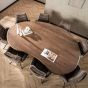 Rahul eettafel sculpture - massief acacia drift bruin