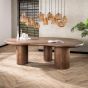 Rahul eettafel sculpture - massief acacia drift bruin