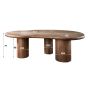 Rahul eettafel sculpture - massief acacia drift bruin