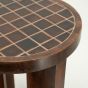 TiledUp bijzettafel hout/keramiek - donkerbruin