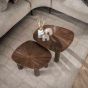 Otto salontafel set van 2 driehoekig Maya teak - bruin