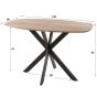Florine bartafel 140 cm - massief acacia naturel