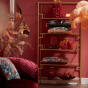Sutera kast open 90x39x174 cm glas helder/goud van het woonmerk Light&Living