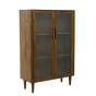 Mocu kast 95x40x140 cm glas/hout bruin van het woonmerk Light&Living