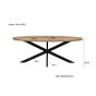 Jesper ovale eettafel - 160 cm - mangohout - naturel