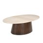 Brix Bottecino salontafel ovaal 120 cm - donkerbruin/beige