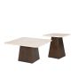 Brix Bottecino bijzettafel vierkant 45 cm - donkerbruin/beige