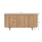 Tobago dressoir 170 cm - naturel
