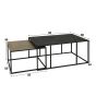 Miranda salontafel set van 2 rechthoek iron metallic - grijs