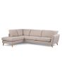 Kenya 3-zits hoekbank links stof - beige/poot eiken