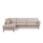 Kenya 3-zits hoekbank links stof - beige/poot eiken