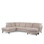 Aida 3-zits U-bank links stof - beige/poot zwart