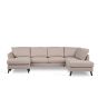 Aida 3-zits U-bank rechts stof - beige/poot zwart