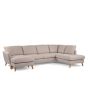 Darcy 3-zits U-bank rechts stof - beige/poot eiken