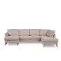 Darcy 3-zits U-bank rechts stof - beige/poot eiken