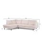 Lois 3-zits hoekbank links stof - beige