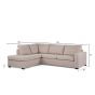 Angel 3-zits hoekbank links stof - beige
