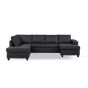 Nola 3-zits hoekbank links stof - antraciet