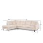 David 3-zits hoekbank links ribstof - beige