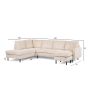 Silon 3-zits hoekbank links ribstof - beige