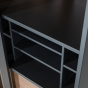 James vitrinekast noten/zwart 125cm