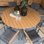 Arezzo tuintafel rond polywood teaklook 150 cm