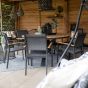Arezzo tuintafel rond polywood teaklook 150 cm