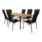 Stapelstoel hoge rug Marmaris RVS - zwart