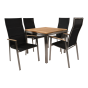 Stapelstoel hoge rug Marmaris RVS - zwart