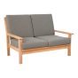 Teak loungebank teak 124cm + kussen